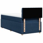 vidaXL Sommier à lattes de lit avec matelas Bleu 90x200 cm Tissu