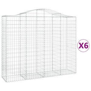 vidaXL Paniers à gabions arqués 6 Pièces 200x50x160/180 cm Fer galvanisé
