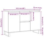 vidaXL Buffet vieux bois 104x35x70 cm bois d’ingénierie