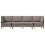 vidaXL Canapé modulaire avec rangement 4 Pièces Taupe Tissu