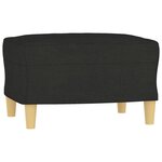 vidaXL Canapé à 3 places avec repose-pieds Noir 180 cm Tissu