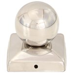 vidaXL Bouchons de poteau 6 Pièces Globe final Acier inoxydable 71x71 mm
