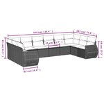 vidaXL Salon de jardin 11 Pièces avec coussins noir résine tressée