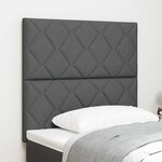 vidaXL Tête de Lit en Tissu Geometric Manuel Gris foncé 90 cm tissu