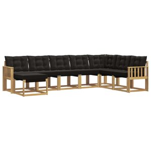 vidaXL Ensemble de canapés d'extérieur 8 pc Blanc et noir