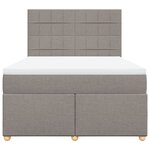 vidaXL Sommier à lattes de lit avec matelas Taupe 160x200 cm Tissu