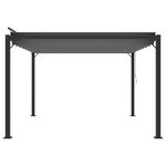 vidaXL Tonnelle avec toit à persienne 3x3 m Anthracite Tissu aluminium