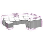 vidaXL Salon de jardin 10 Pièces avec coussins noir résine tressée