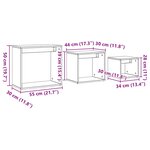 vidaXL Tables gigognes 3 Pièces chêne artisanal bois d'ingénierie