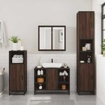 vidaXL Ensemble de meubles de salle de bain 2 Pièces Chêne marron