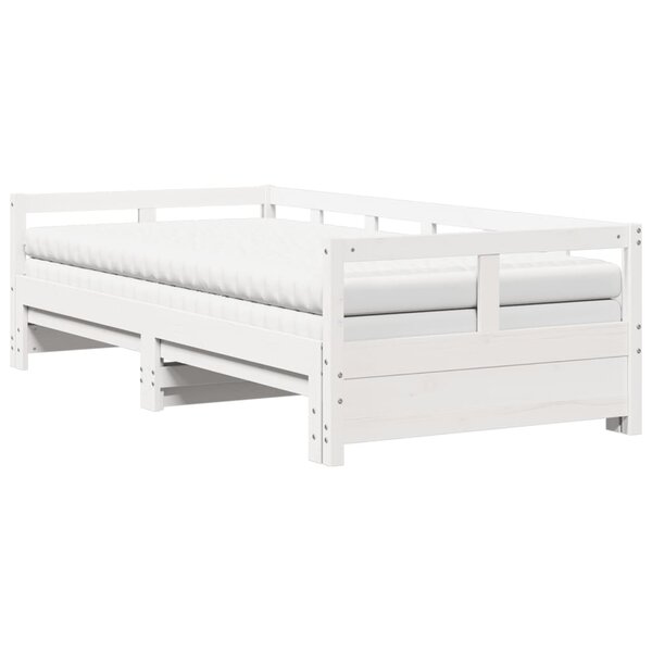 vidaXL Lit de jour et lit gigogne et matelas 90x200 cm bois pin massif