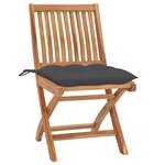 vidaXL Chaises pliables de jardin avec coussins lot de 6 Bois de teck