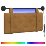 vidaXL Tête de lit suspendue Avec lumière LED Marron Velours