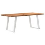 vidaXL Table à manger marron clair bois de chêne massif rectangulaire