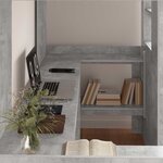 vidaXL Cadre de lit superposé avec bureau Gris béton 90 x 200 cm