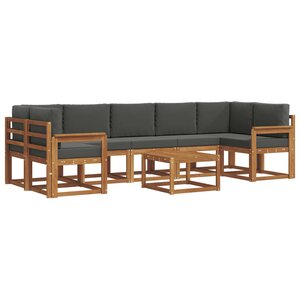 vidaXL Ensemble de canapés d'extérieur 8 pc Naturel et Anthracite
