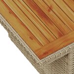 vidaXL Ensemble de repas de jardin 10 pièces avec coussins Beige Rotin Acacia