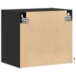 vidaXL Table de chevet murale avec lumières LED noir