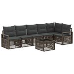 vidaXL Ensemble de canapé de jardin 7 Pièces Gris polyrotin