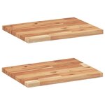 vidaXL Étagères flottantes 2 Pièces 60x30x2 cm acacia massif à l'huile