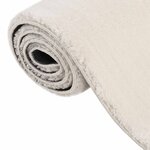 vidaXL Tapis shaggy blanc crème 240x340 cm polyester