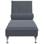 vidaXL Chaise longue de massage avec traversin gris foncé velours