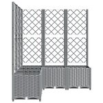 vidaXL Jardinière avec treillis gris clair 120x120x136cm polypropylène