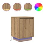 vidaXL Armoire de chevet et lumières LED chêne artisanal 38x34x50 cm