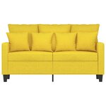 vidaXL Canapé à 2 places Jaune clair 120 cm Tissu