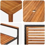 Ensemble de salle à manger de jardin 7 pièces vidaXL en poly rotin noir acacia