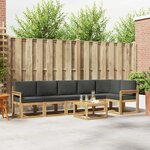 vidaXL Ensemble de canapés d'extérieur 7 Pièces Blanc et anthracite