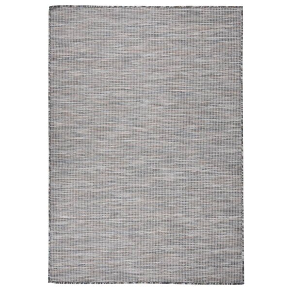 vidaXL Tapis à tissage plat d'extérieur 140x200 cm Marron et bleu
