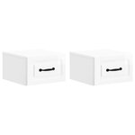 vidaXL Cabinet de chevet mural 2 pc Blanc brillant 34 5 x 33 x 20 cm