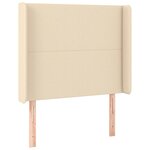 vidaXL Sommier à lattes de lit matelas et LED Crème 90x200 cm Tissu
