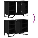 vidaXL Cabinet de Lavabo Chêne noir 91 x 35 x 60 cm Bois d'ingénierie