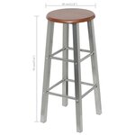 vidaXL Tabourets de bar lot de 4 argenté et marron MDF