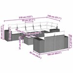 vidaXL Salon de jardin 9 Pièces avec coussins gris clair résine tressée