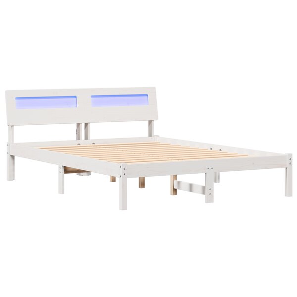 vidaXL Cadre de lit Blanc 120 x 190 cm Bois massif en pin
