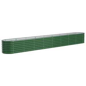 vidaXL Lit surélevé de jardin Acier galvanisé 332x40x36 cm Vert