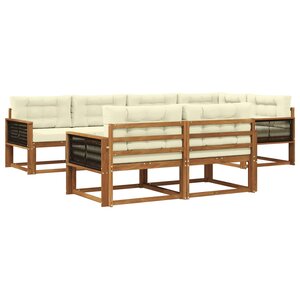vidaXL Ensemble de canapés d'extérieur 8 pc Naturel et Crème