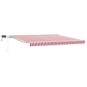vidaXL Store manuel rétractable LED rayé rouge et blanc 400x300 cm