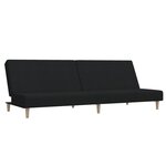 vidaXL Canapé-lit à 2 places noir tissu