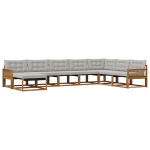 vidaXL Ensemble de canapés d'extérieur 8 pc Naturel et gris clair