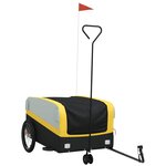 vidaXL Remorque de vélo noir et jaune 45 kg fer
