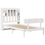 vidaXL Lit bibliothèque sans matelas blanc 90x190cm bois de pin massif