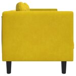 vidaXL Canapé avec coussins 2 places jaune velours
