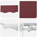 vidaXL Auvent Rétractable Bordeaux 250 x 200 cm Polyester  Aluminium