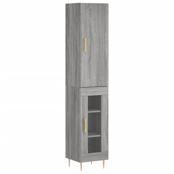 vidaXL Buffet haut Sonoma gris 34 5x34x180 cm Bois d'ingénierie
