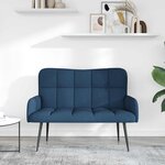 vidaXL Sofa 2 places Bleu 115 x 61 x 87 cm Tissu