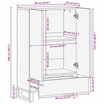 vidaXL Highboard 60x33.5x100 cm en bois massif de mangue